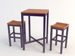 欧式铁艺桌椅 休闲桌椅C4D模型 Tables and chairs -020 3d model