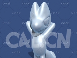 口袋妖怪木守宫动漫卡通角色雕塑C4D模型 Treecko