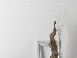 摆件装饰品c4d树根摆件相框书本模型下载