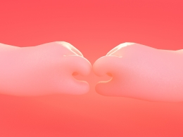 适用于各类数字创意与场景设计的高品质卡通风格C4D双手比心三维手势造型3D模型下载资源