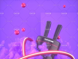 C4D OCTANE豆浆机产品创意烟雾海报广告渲染