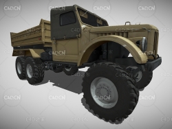 C4D军用卡车解放汽车模型 barracks