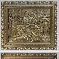 油画《雅歌》浮雕雕刻模型（STL雕刻三维模型）