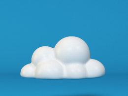 低面卡通云彩图标模型Flat Cloud_3