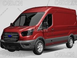 福特汽车封闭货车面包车2021款C4D汽车模型下载