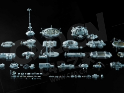 78个科幻月球基地火星科幻空间实验室建筑模型玻璃生物穹顶Kitbash3D – Lunar Base