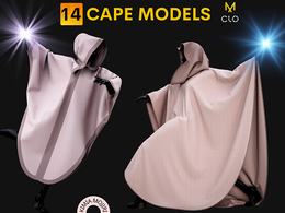 14个巫师袍子衣服3D模型 Artstation – 14 Cape Models Male + Female