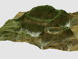 绿色深坑山形地势Gaia Terrain