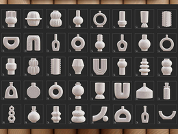 50个陶罐花瓶3D模型合集Procreate Ceramic Vases 3D