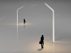 现代路灯3d model of modern street lamp
