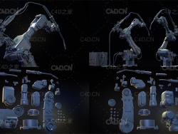 工业机械手臂C4D模型 Indsutrial Welding Arm