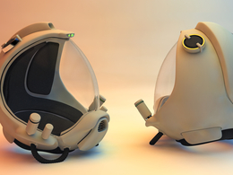 科幻太空头盔C4D模型 C4D Sci-Fi Space Helmet Model