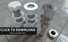 可调整的螺丝C4D模型 Adjustable Bolt Rig