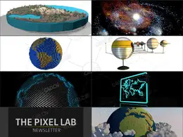 50个C4D地球预设模型包 The Pixel Lab – Earth and Globe Pack