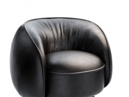 巴克斯特旋转扶手椅休闲椅3D模型素材下载Leon Revolving Armchair by Baxter