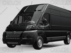 雪铁龙封闭式玻璃面包车货车2006-2014款C4D汽车模型下载
