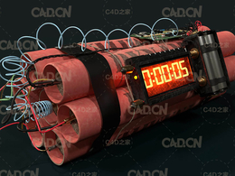 TNT炸弹C4D模型 Cinema 4D 3D Model Bomb TNT