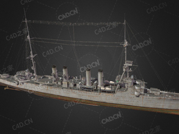 美国海军马布尔黑德号巡洋舰C4D模型下载Marblehead Worcester 3d model