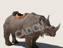 C4D犀牛模型（包含骨骼绑定动画) Rhino_A01 3D Model