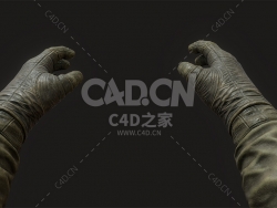C4D写实游戏双手人物模型下载