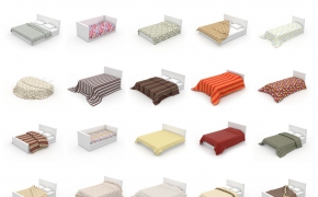 110个床被子靠枕枕头3D模型 HQ Details Vol.4 Blankets Pillows