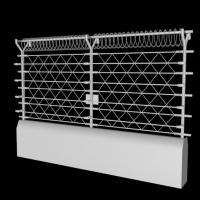 铁丝网护栏3D模型 barbed wire fence 3D model