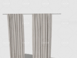 C4D简约客厅窗帘卧室窗帘室内窗帘模型 Curtain 3D Model-16