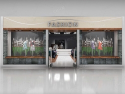 服装店铺商店3d model of Shop window witch low polyinterior