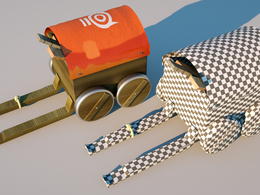 卡通玩具木车C4D模型（OC渲染器） Cartoon toy wooden vehicle