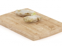 木板上切开的生姜C4D模型