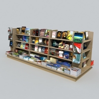 书店书架、书柜 书刊杂志、书籍C4D模型Bookstore desk, bookcases, shelves 3D model