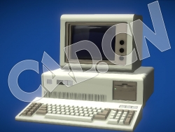 C4D低面卡通复古老式家用电脑模型