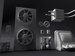 C4D保险柜卡通分解模型 Papa Gene Assets