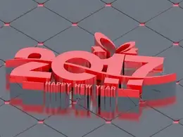 2017年设计字体C4D模型 2017新年艺术字3D模型