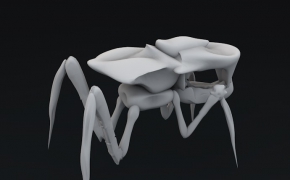怪兽骨架白模C4D模型 Monster