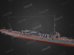 苏联海军守卫号驱逐舰C4D模型下载Storozhevoi 3d model