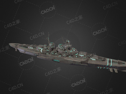 德国海军大选帝侯科幻太空舰船C4D模型下载Alldestroyer 3d model