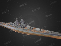 法国海军黎塞留级战列舰C4D模型下载Richelieu 3d model