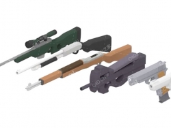 6把低面多边形枪械射击动画C4D模型Animated FPS Guns