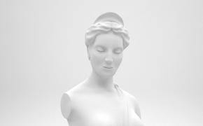 女性半身雕像C4D模型（c4d for vray）Female statue