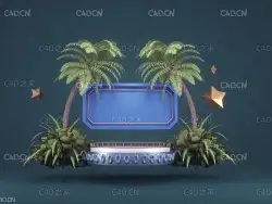 C4D OCTANE电商海报字幕背景