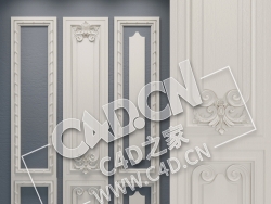 C4D欧式门线画框装饰线框模型_15 lepnina
