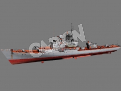 C4D海军舰艇军舰舰船-里加级护卫舰模型 Riga 3d Model