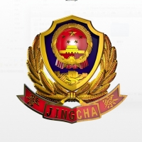 警察帽徽C4D模型（细致警徽模型）