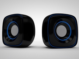 一对迷你音响C4D模型 sound 3d model