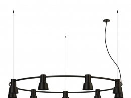 Zero构成系列小号金属罩圆形轨道吊灯3D模型素材下载Compose Rail Circle Pendant Ligh