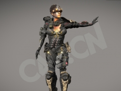 未来装甲士兵天使装甲战士C4D模型 angel armor