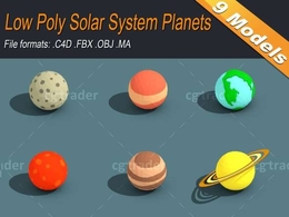 低多边形星球3D模型