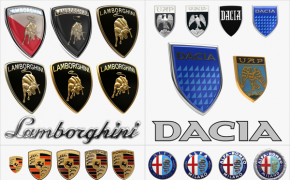 四款汽车车标C4D模型 Emblems