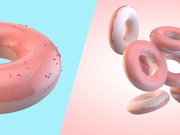 C4D甜甜圈模型工程 Doughnut